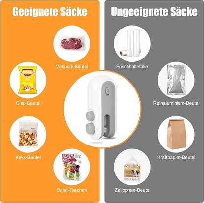 Portable Mini Sealing Machine 2 in 1 USB Rechargeable Magnetic Heat Sealing and Cutting Bag Seale